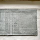 Old embroidered table centre Grey Green 55x111 cm