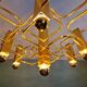 Large geometric brass chandelier, Gaetano Sciolari, Boulanger, 1970