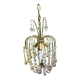 Magnificent Cascade Chandelier in Brass & Crystal Glass 1970s Vintage