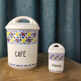 2 coffee pepper spice jars