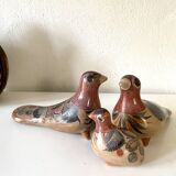 Tonala bird trio, Mexican ceramic