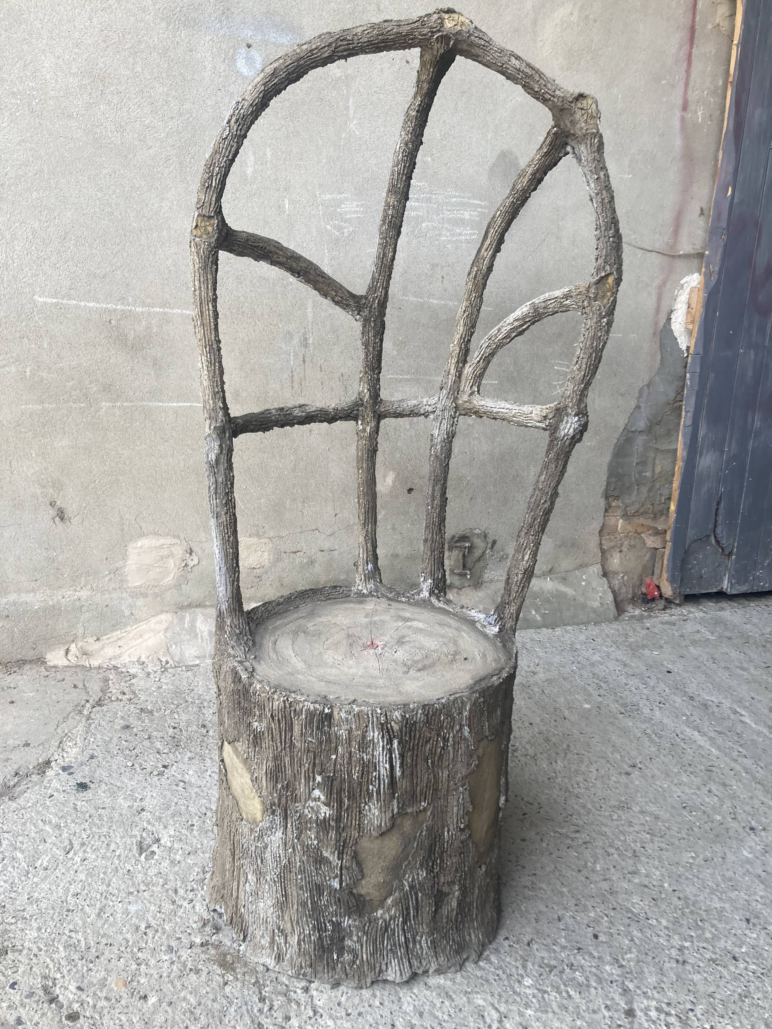 Faux wood rockery armchair