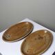 2 oval stoneware/ceramic dishes, vintage Salins, 1960s
