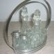 Oil vinegar salt pepper and mustard condiment server