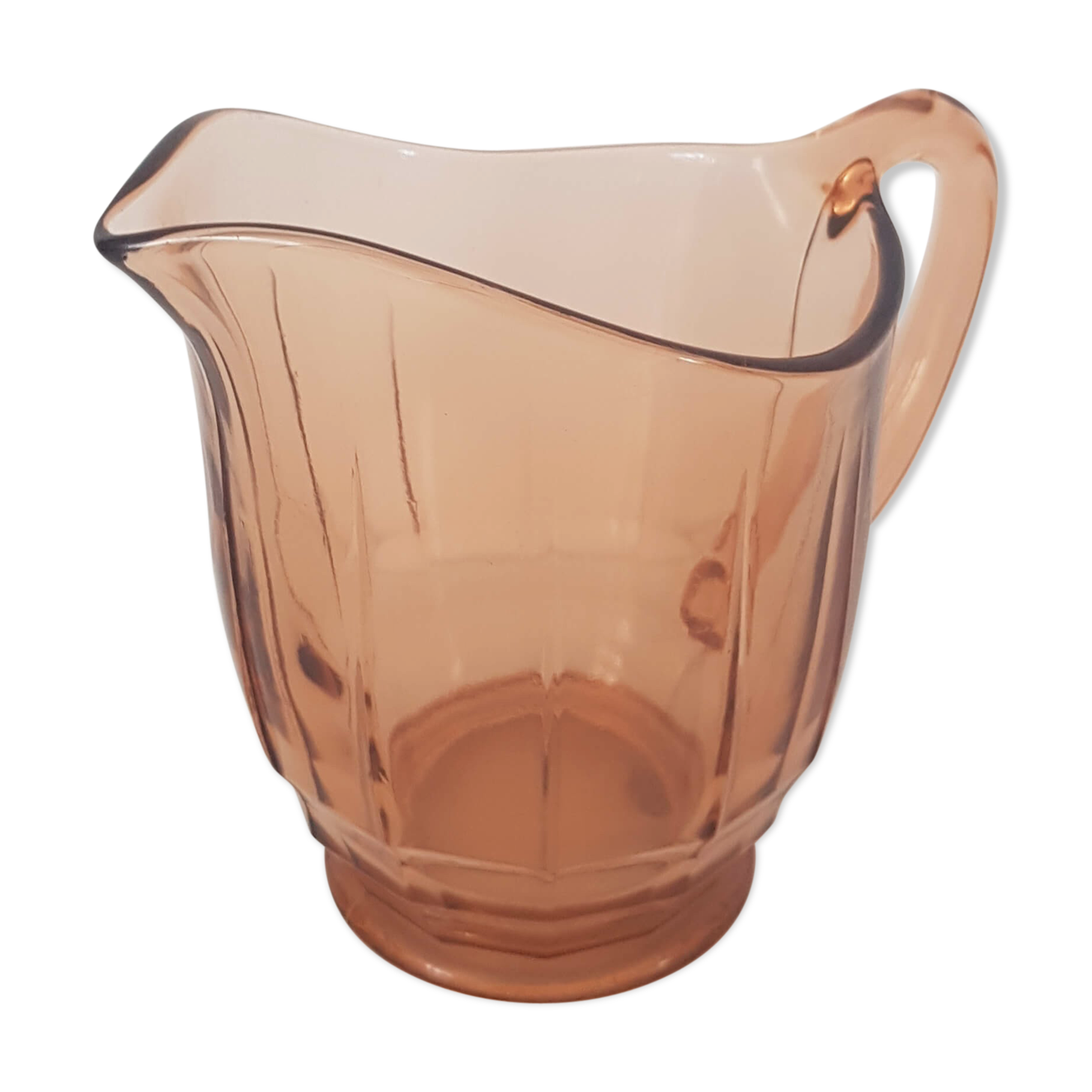 Art Deco pink glass pitcher