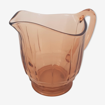 Pichet verre rosé Art déco