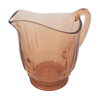 Art Deco pink glass pitcher