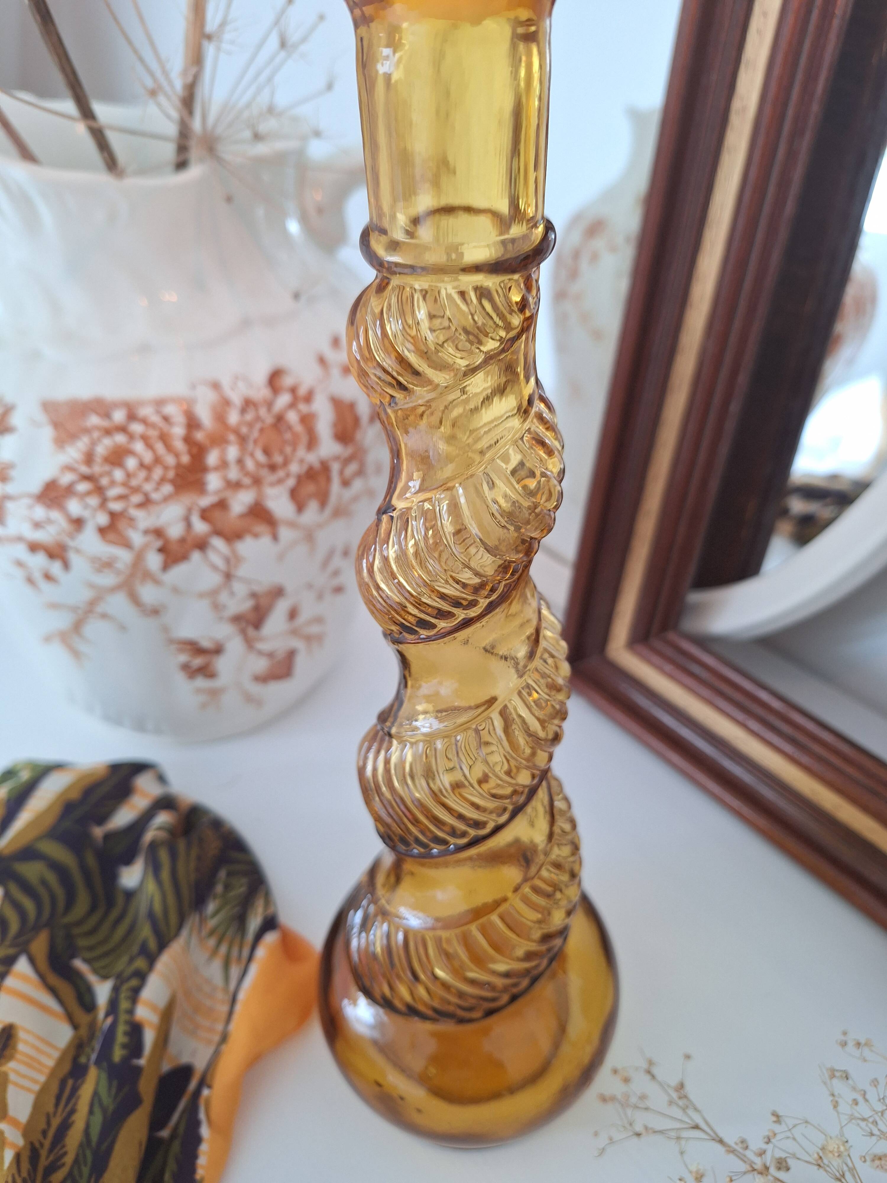 Vintage amber candle holder