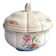 Soupière ancienne Badonviller – demi-porcelaine ivoire, fleurs et dorure
