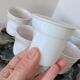 6 design espresso cups crumpled white porcelain Revol