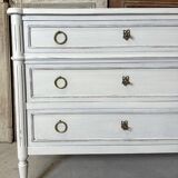 Louis XVI style chest of drawers painted white