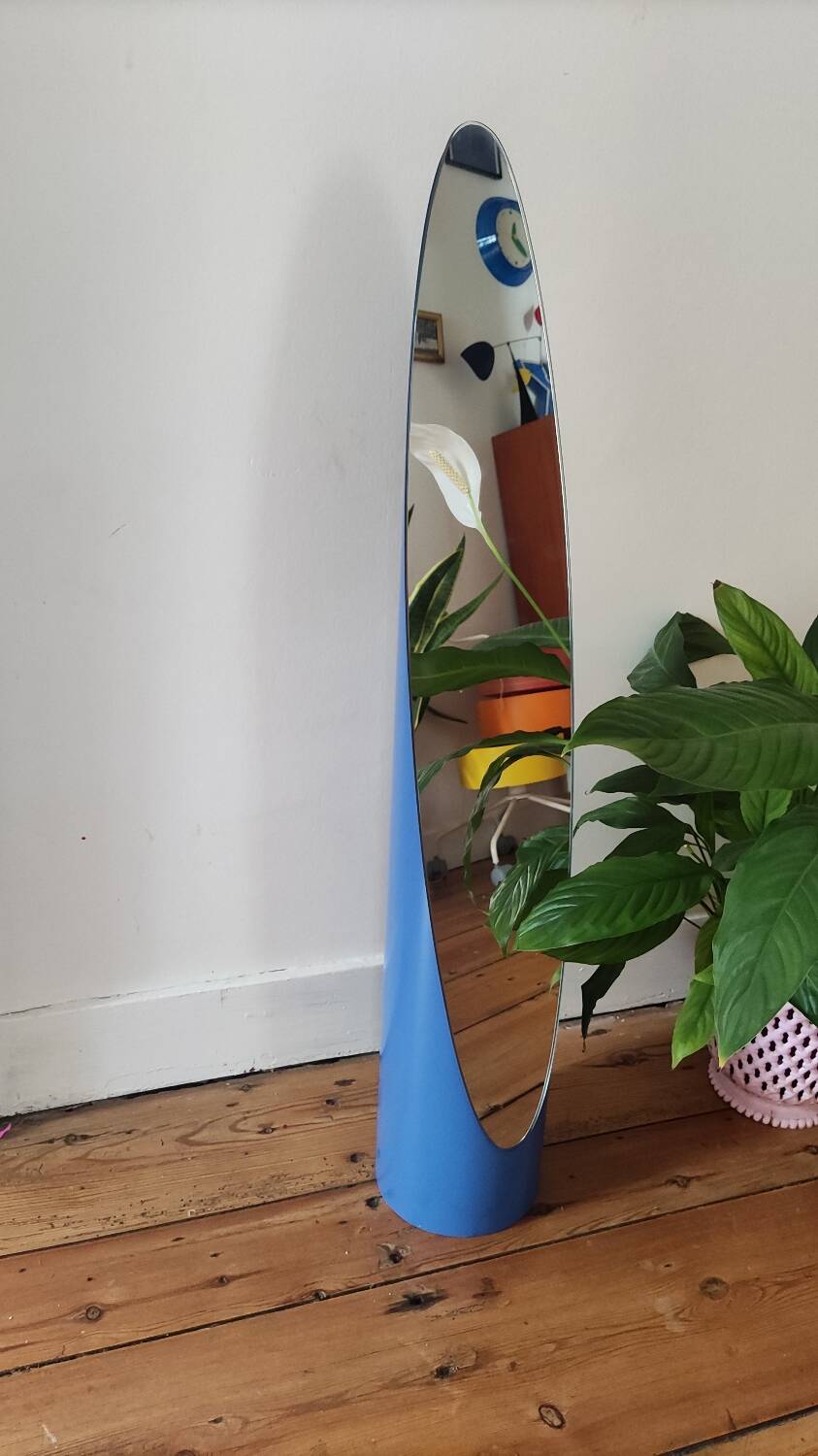 Vintage blue lipstick mirror