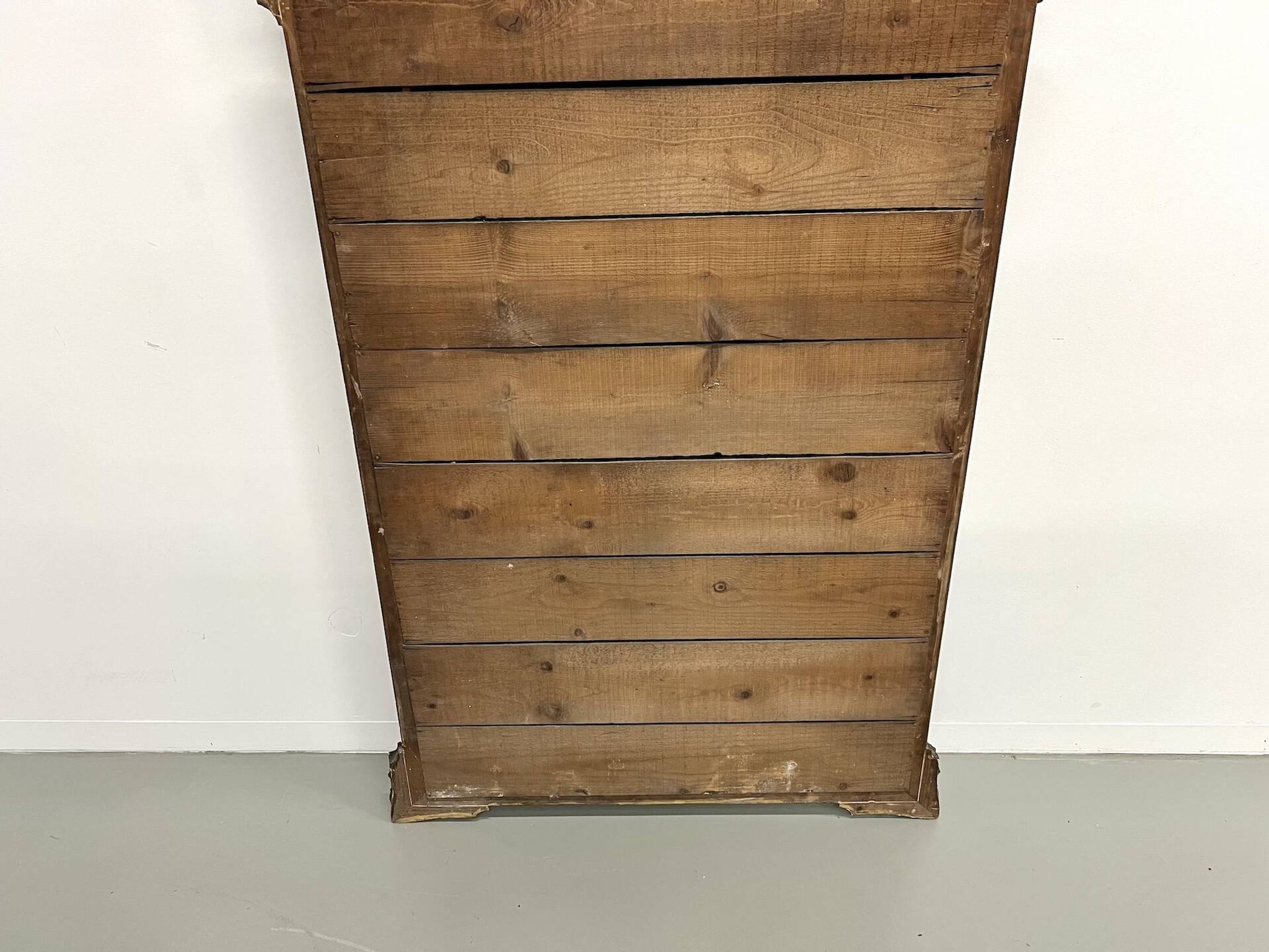 Large antique pediment mirror with mouldings.
