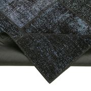 Handmade turkish overdyed 171 cm x 243 cm black patchwork carpet
