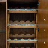 Postmodern Italian Bar Sideboard Murano Glass and Brass, 1980s