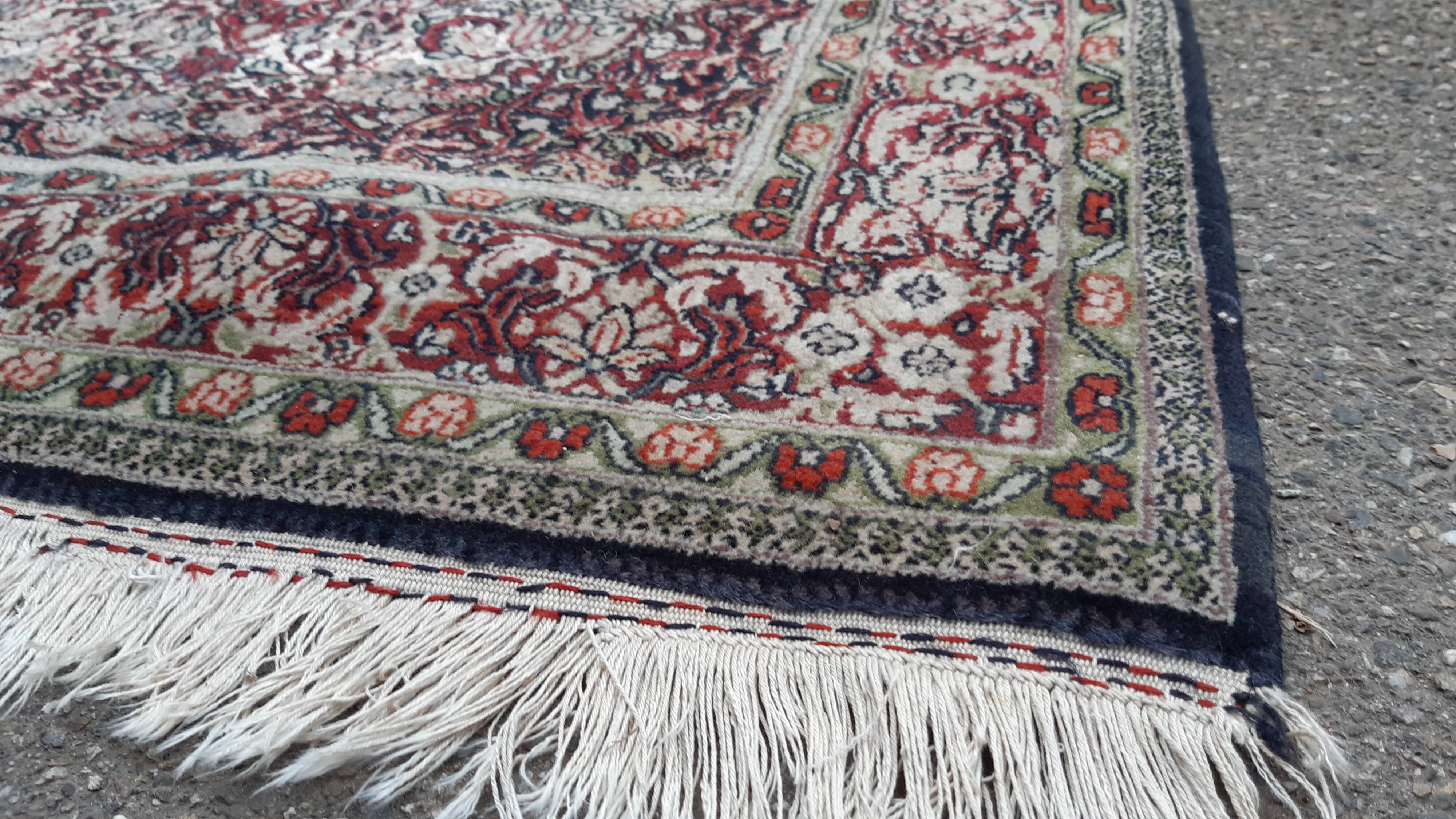 Antique carpet kashmir wool and silk 144x93cm