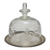 Art Nouveau bowl with crystal cake cover, Germany, 1920s, set of 2