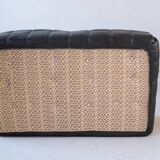 Ensemble de Salon Kashima Vintage en Cuir Noir par Michel Ducaroy pour Ligne Roset, 1976, Set de 3