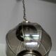 Lustre en laiton à segments de verre fumé, seconde moitié du XXe siècle