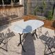Table bistrot pieds fonte et plateau marbre