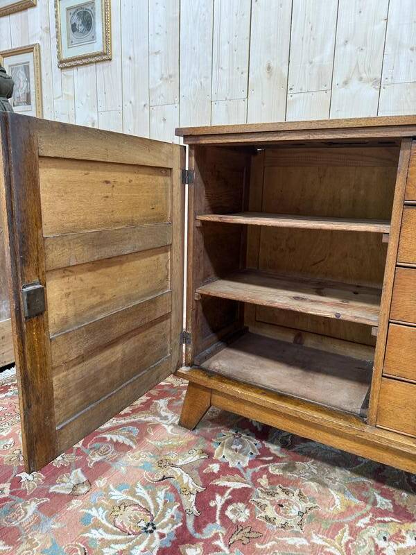 Buffet en enfilade René Gabriel en chêne 1950