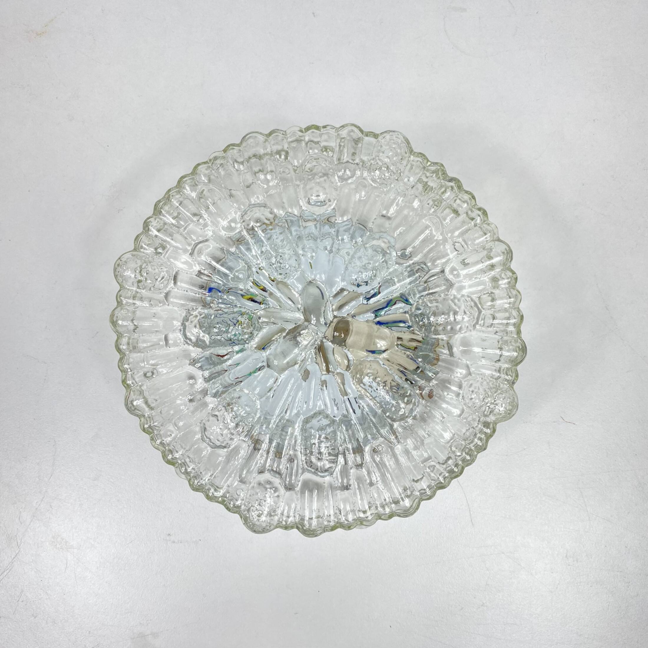 Minimalist glass ceiling wall light 1970 1980 seventies eighties LAMP-7137