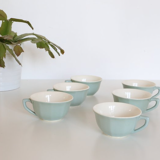 Set of 6 cups of the 1950s, the pottery of Sarreguemines