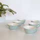 Set of 6 cups of the 1950s, the pottery of Sarreguemines