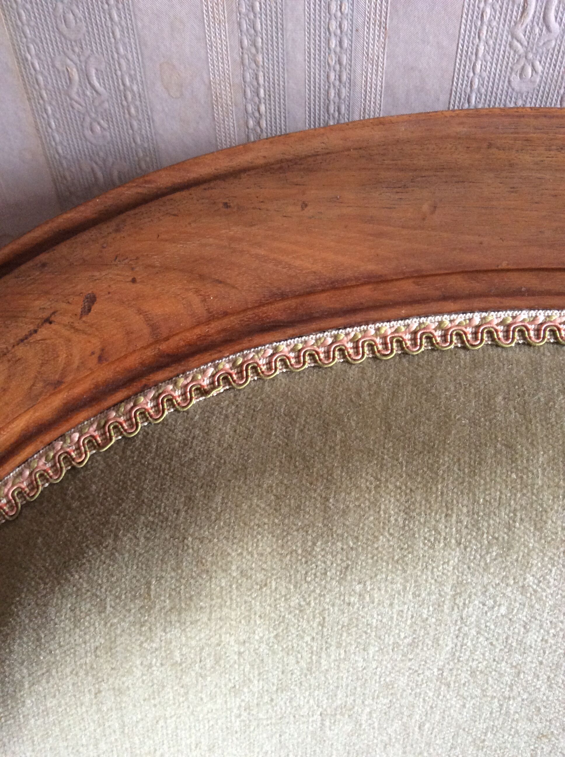 Almond green velvet convertible