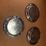 Series of 3 pewter bottle coasters vintage grape & wheat decor #b004