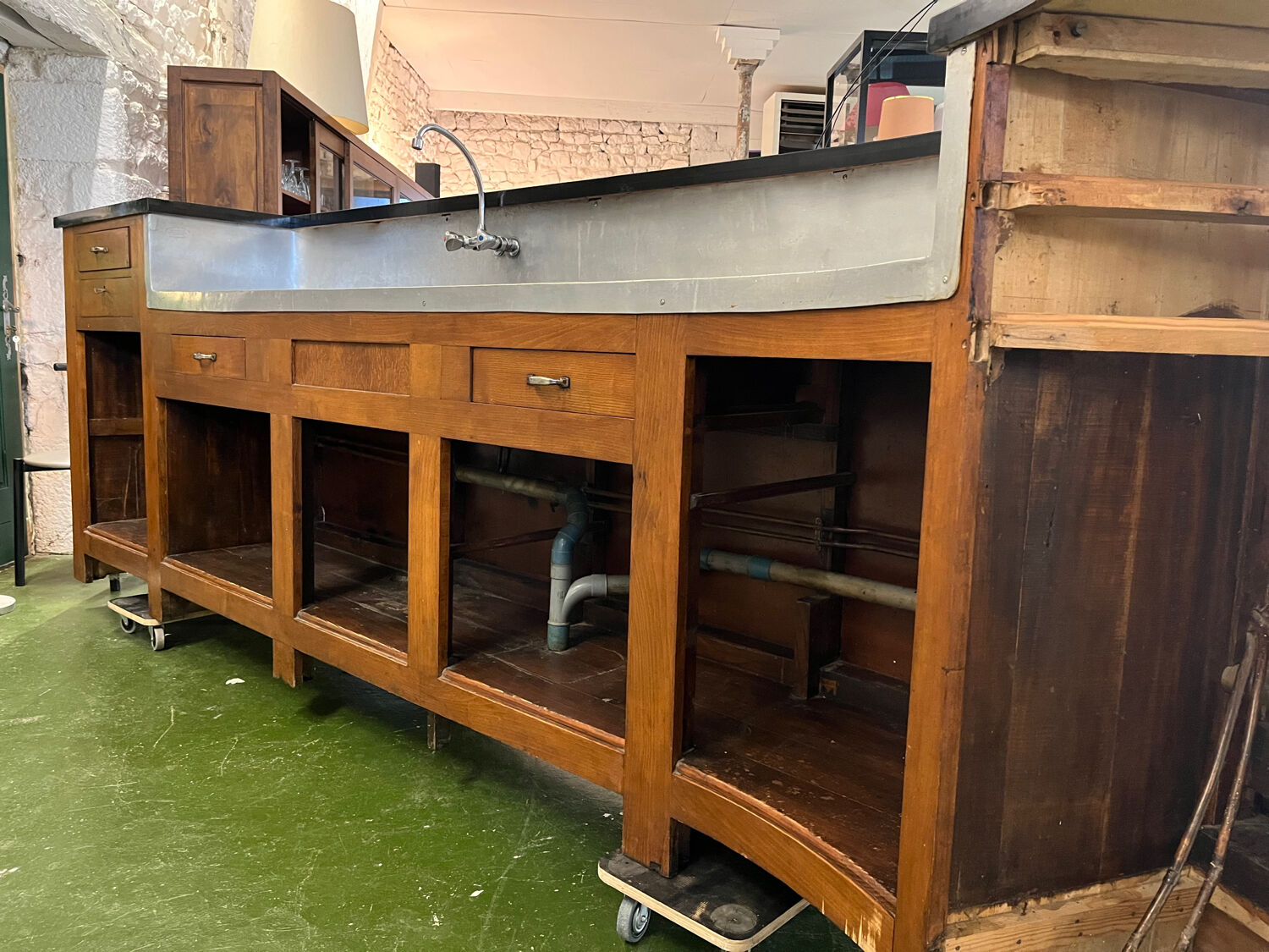 1950s oak and Formica bar