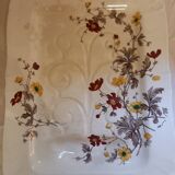 Serving dish, floral decoration, flutes, juice reservoir, English porcelain, Minton