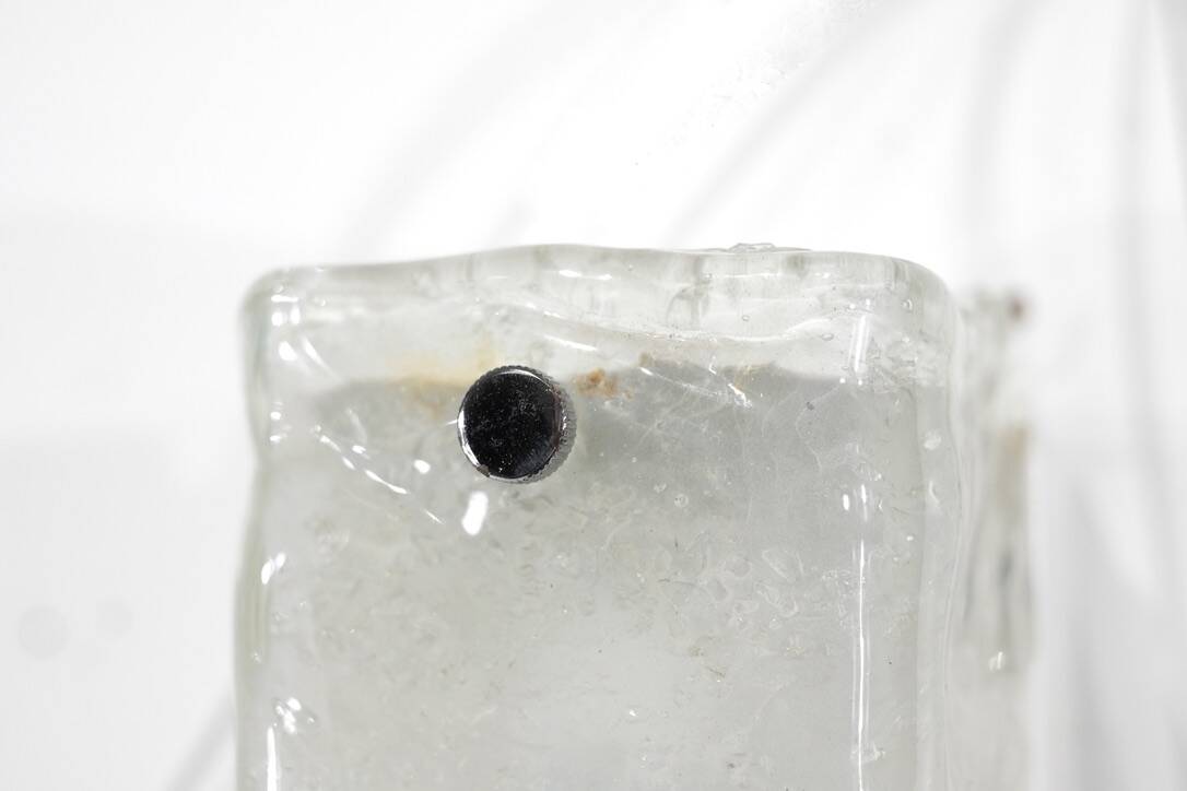 Large pair of Murano glass wall sconces, Italy 1970s. Vintage