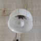Vintage wall light in brass, porcelain and opaline - mid 20th century.