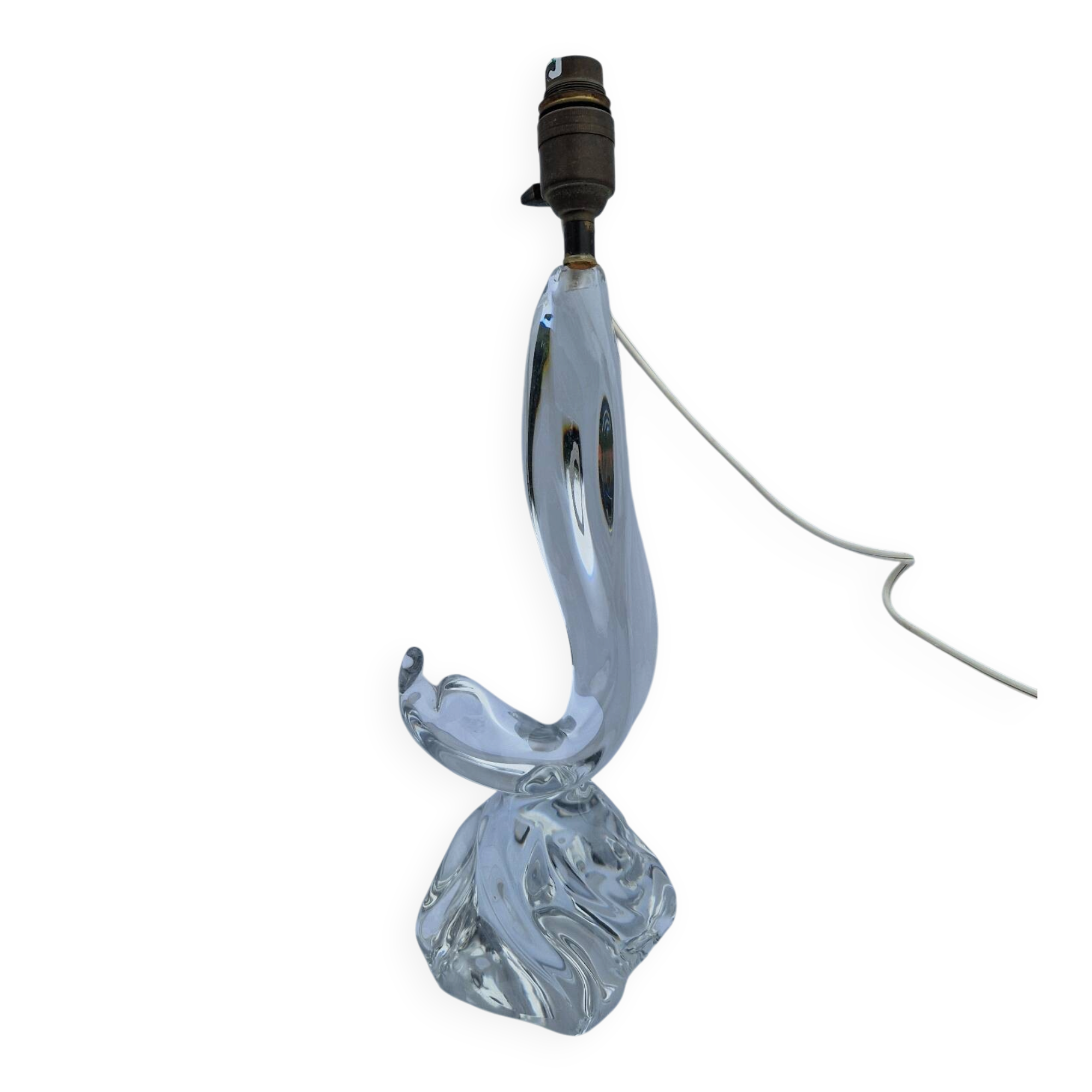 Lamp Base Swan Neck Signed Daum