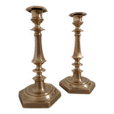 Pair of 19th century bronze candlesticks