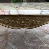 Gold bronze and marble coffee table