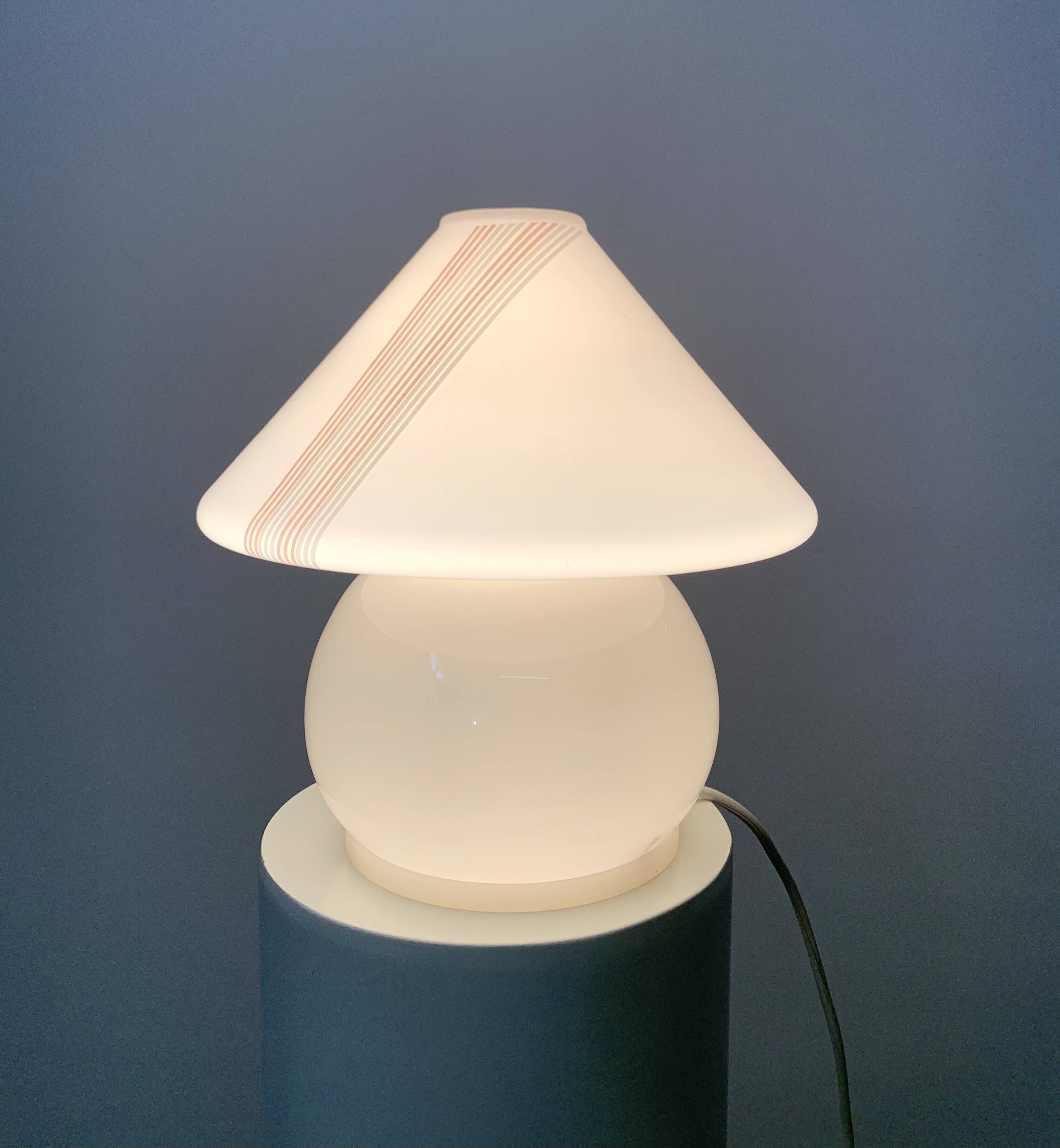 Lampe "champignon" en verre des années 70/80