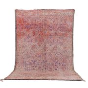 Pink Vintage Moroccan Rug 197 x 320 cm, Berber Wool Rug, Handmade Boho Rug