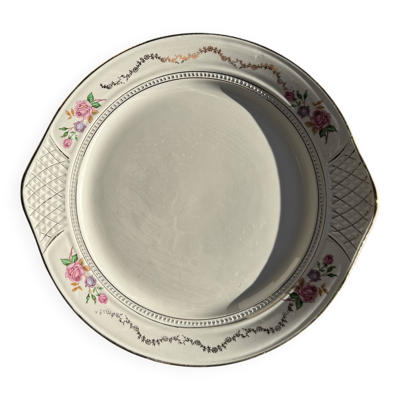 Plat à tarte L'Amandinoise rose doré D30