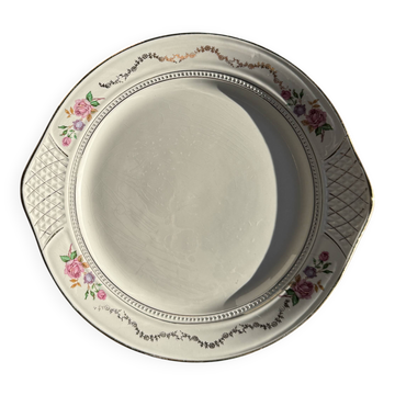 Plat à tarte L'Amandinoise rose doré D30