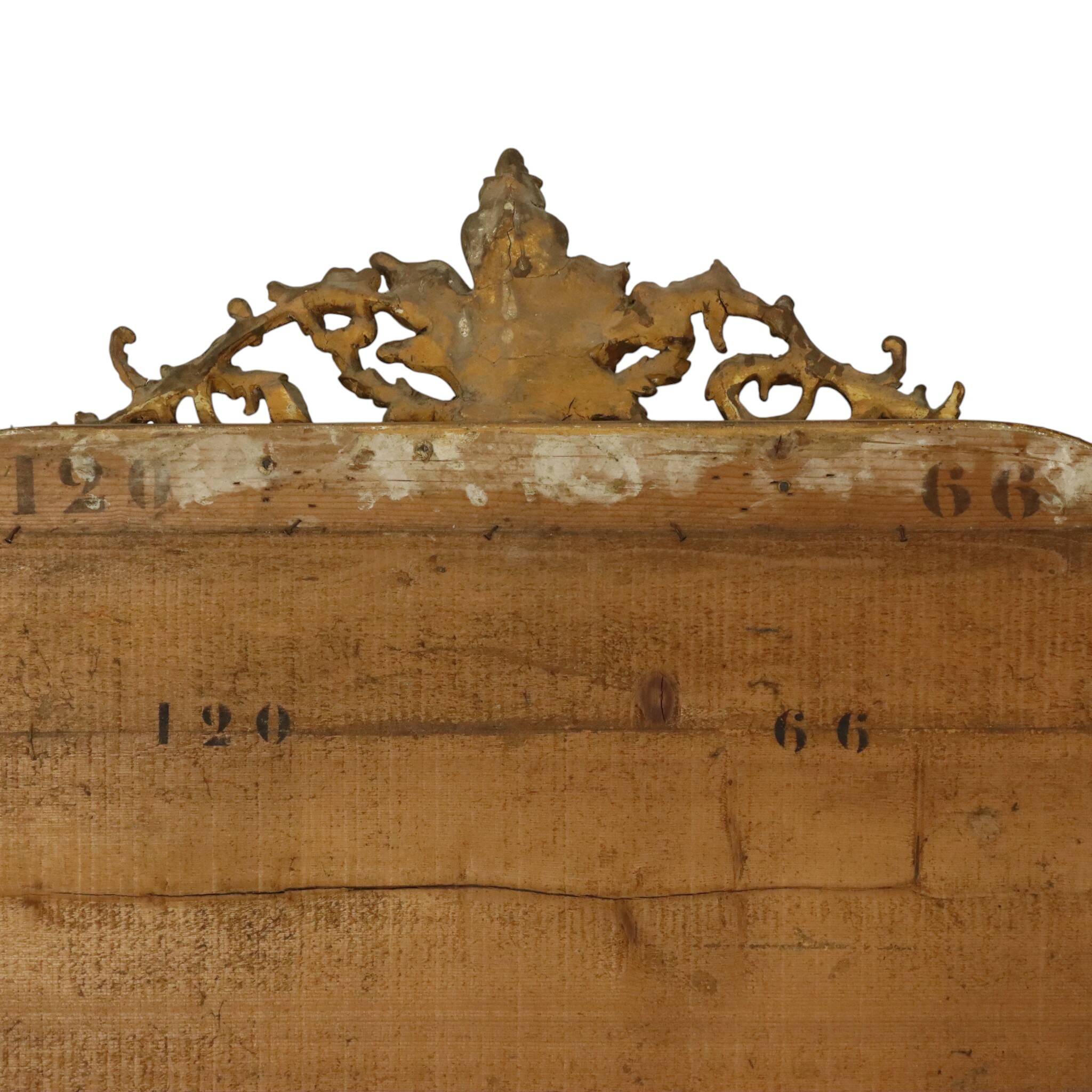 Miroir doré français Louis Philippe antique, fin du 19e siècle