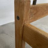 Scandinavian table blond teak and glass 60