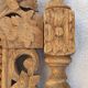 Fronton de porte en bois sculpture vintage wall art antique