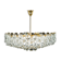 Large chandelier in gilded brass and crystal, Sciolari design by Palwa, Germany, 1970s.