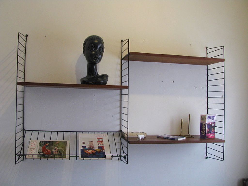 Wall shelves by Nils Nisse String System, Sweden 1960/70