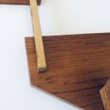 Patère in wood and brass