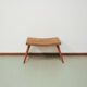 Vintage footstool brown skai leather