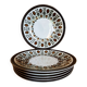 6 walnut model flat plates by Boch