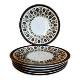 6 walnut model flat plates by Boch